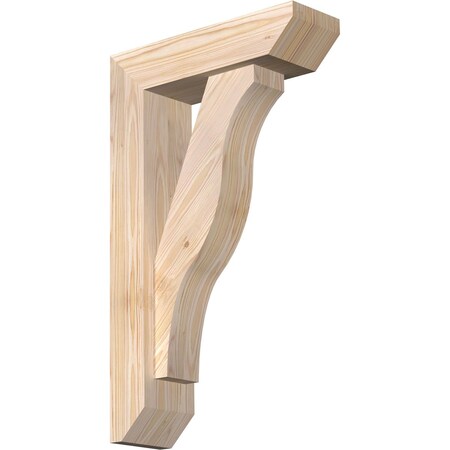 Ekena Millwork Funston Slat Smooth Bracket w/ Offset Brace, Douglas Fir, 5 1/2"W x 18"D x 30"H BKT0604X18X30FST06SDF